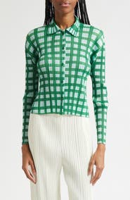Issey Miyake Basket Print Pleated Cardigan