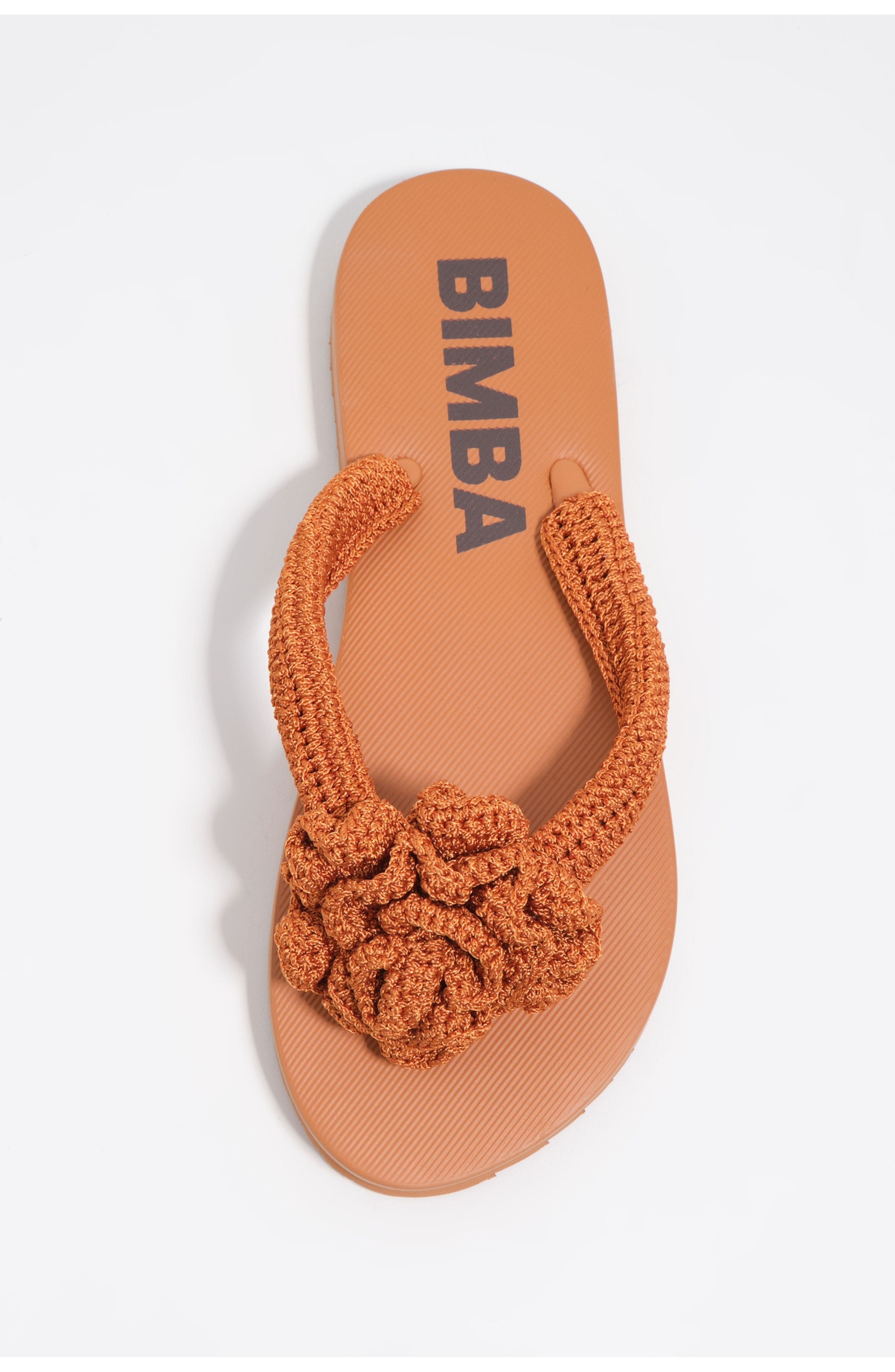 Crochet Flower Flip-Flop, Alternate, color, ORANGE
