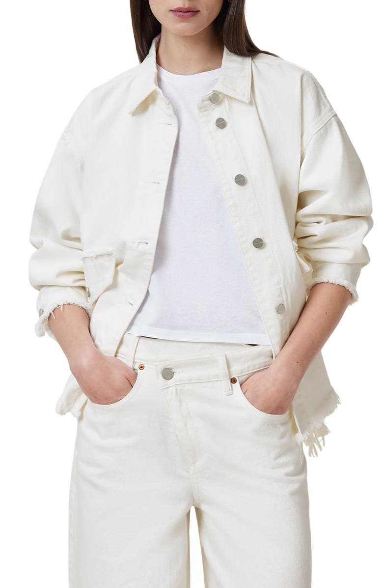AllSaints Hettie Raw Hem Denim Shacket, Alternate, color, 