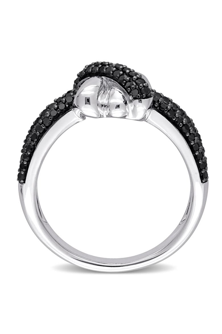 Diamond Crossover Split-Shank Ring 14k, Alternate, color, Black Diamond