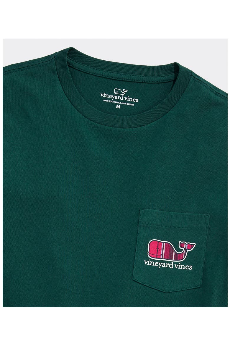 Plaid Holiday Whale Long Sleeve Graphic Tee, Alternate, color, CHARLESTON GREEN