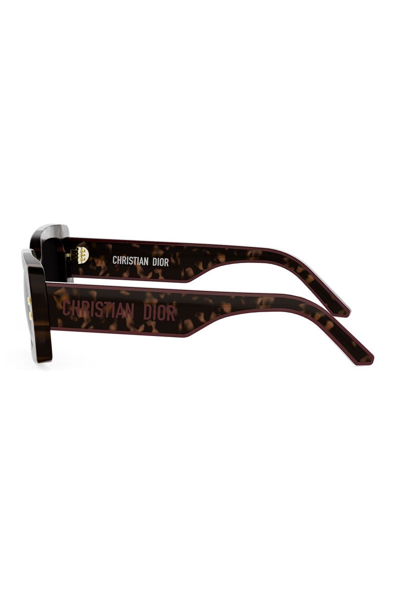 'DiorPacific S1U 53mm Rectangular Sunglasses, Alternate, color, HAVANA / GRADIENT SMOKE