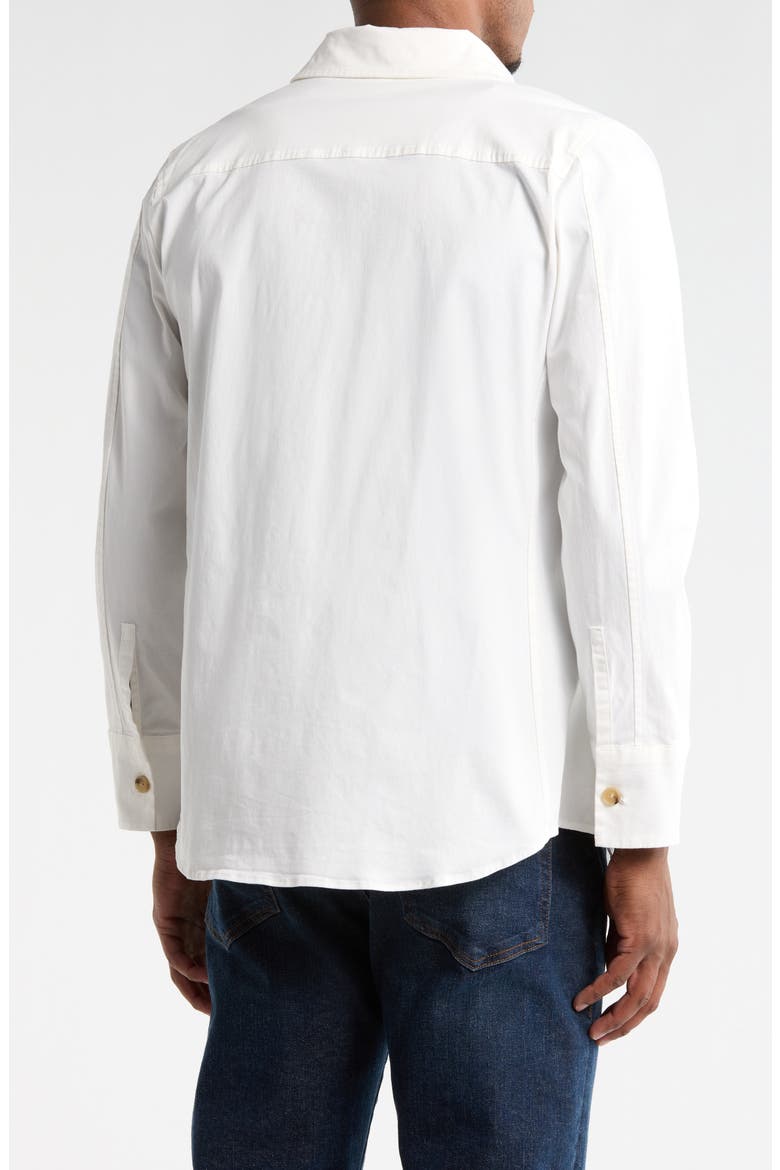 Washed Cotton Blend Shirt Jacket, Alternate, color, OFF WHITE