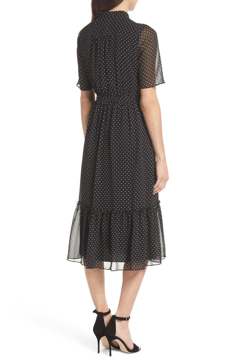 Poppy Polka Dot Chiffon Shirtdress, Alternate, color, BLACK POLKA DOT