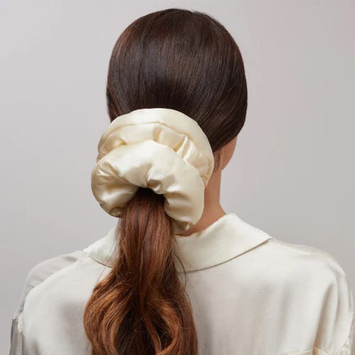 Drowsy Silk Padded Scrunchie In Neutral