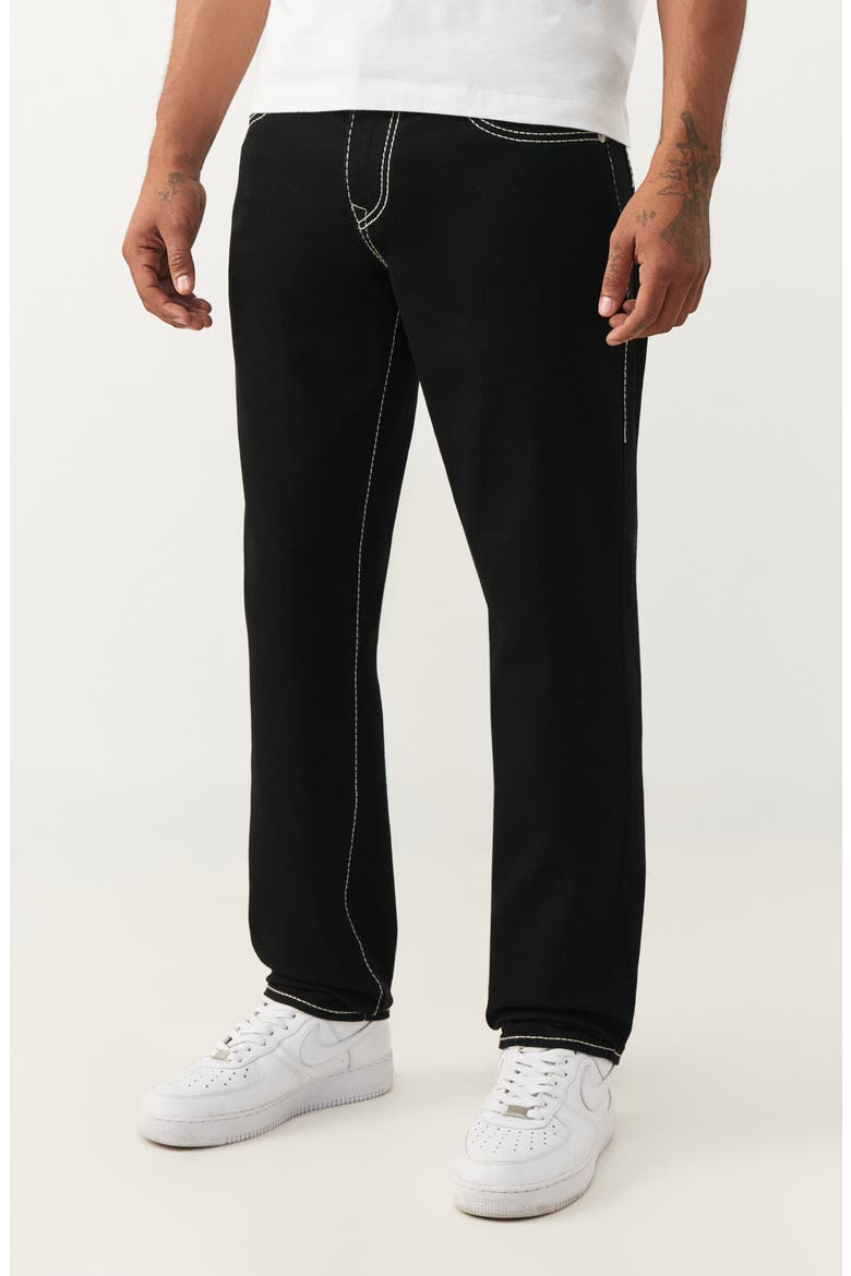 Geno Big T Contrast Stitch Slim Leg Jeans, Alternate, color, RINSE BLACK