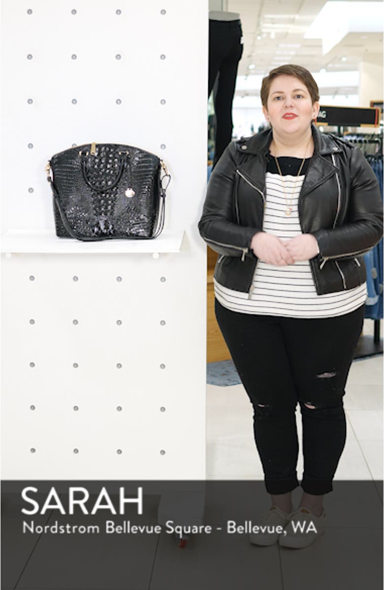 Large Duxbury Melbourne Croc Embossed Leather Satchel, sales video thumbnail