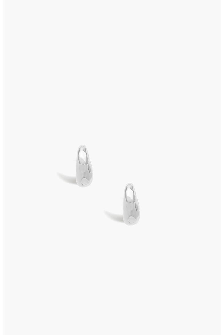 Aalto Mini Hammered Hoop Earrings, Alternate, color, Silver