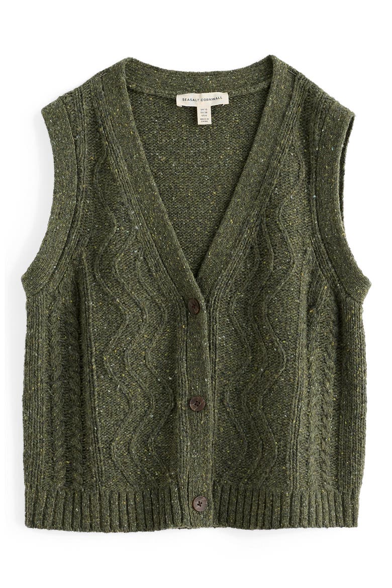 Pendouer Cable Knit Sweater Vest, Alternate, color, ALPINE
