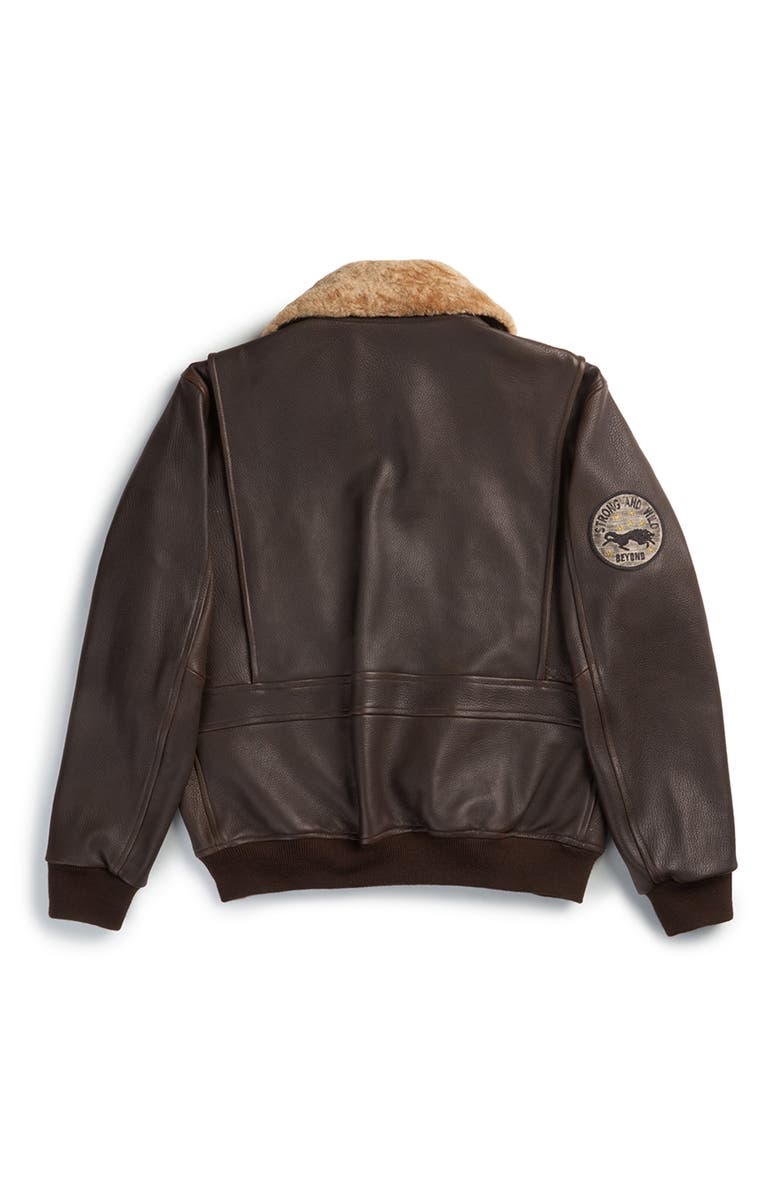 Last Wolf DENALI FLIGHT LEATHER JACKET, Alternate, color, Brown