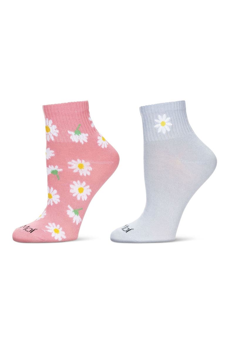 Assorted 2-Pack Decorative Athletic Quarter Socks, Main, color, BLUE-RED