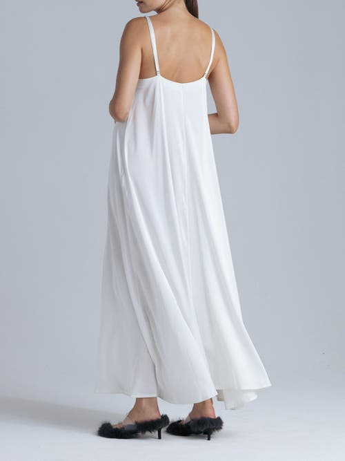 Alas Aphrodite Sleeveless Silk Maxi Dress In White