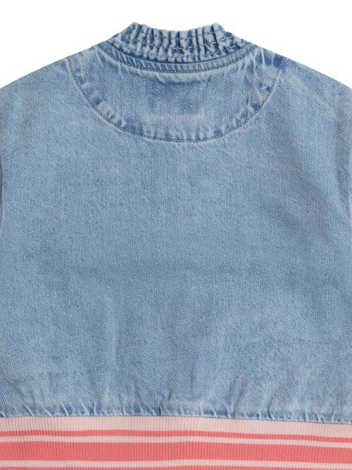 Huxbaby Dreamy Denim Strawberry Bomber In Blue