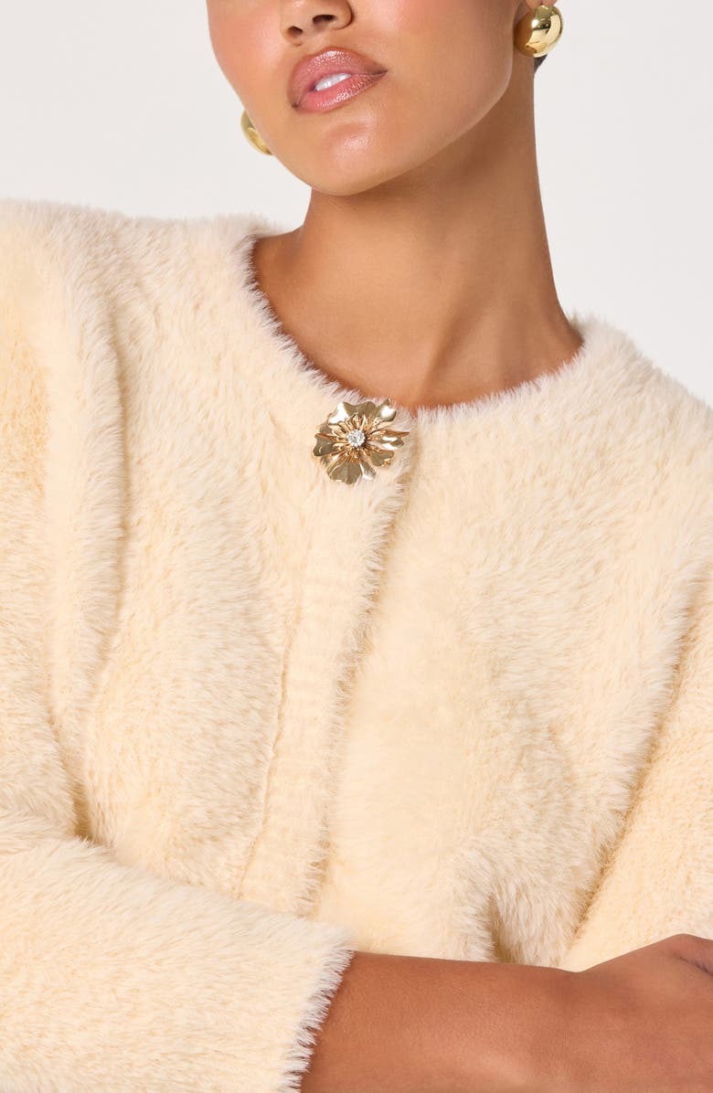 ASTR the Label Faux Fur Cardigan, Alternate, color, Cream