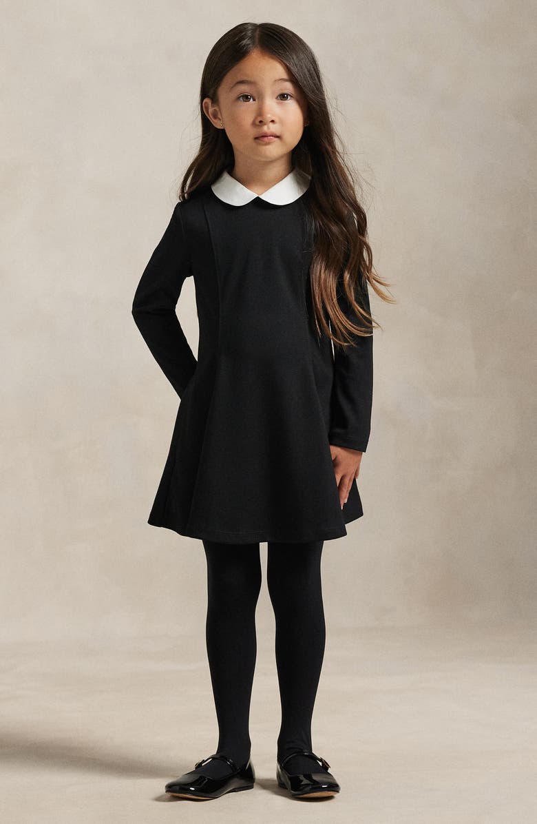 Polo Ralph Lauren Kids' Long Sleeve Ponte Roma Dress, Alternate, color, Polo Black