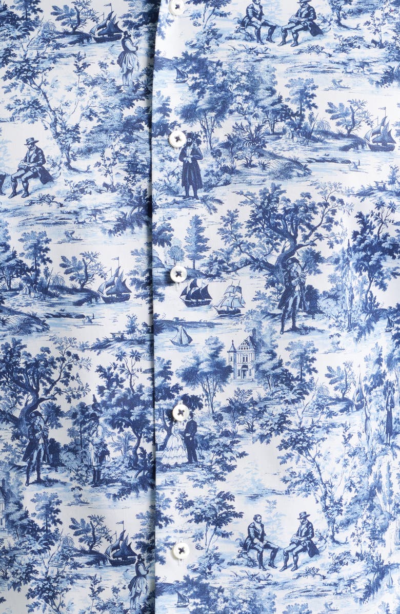 1863 by Eterna Modern Fit Toile Non-Iron Cotton Dress Shirt, Alternate, color, Blue Grey