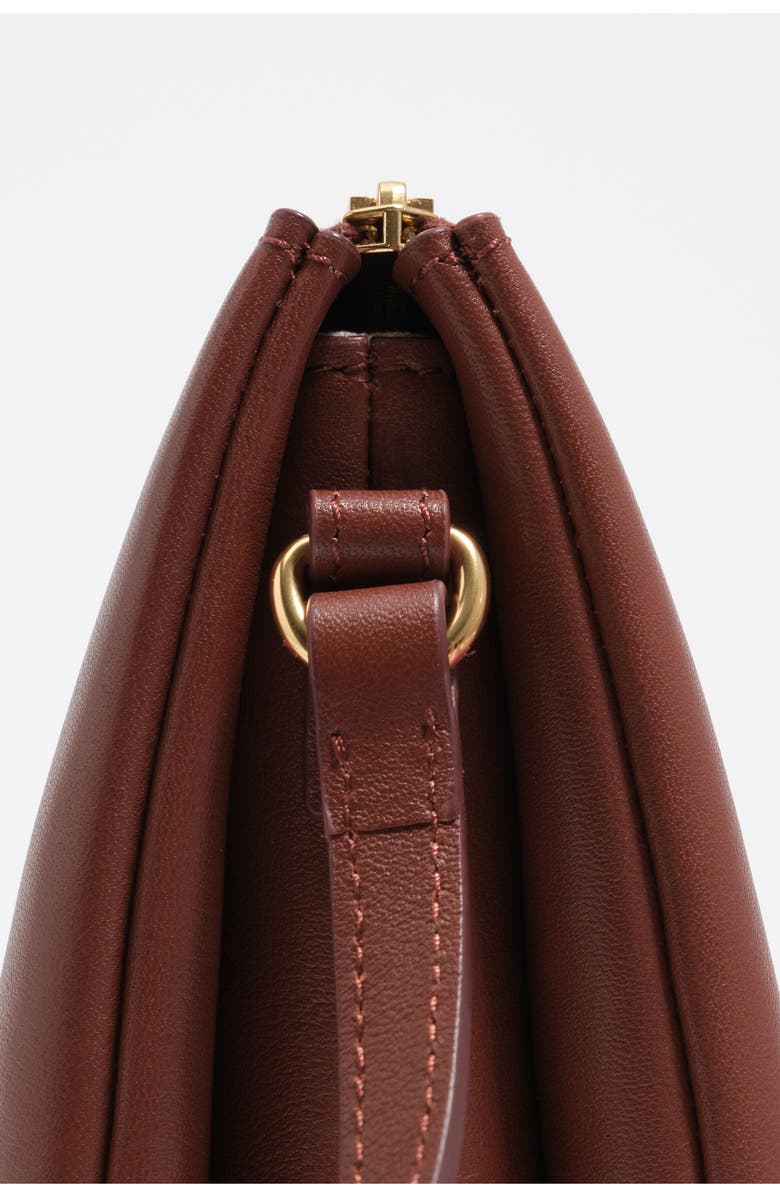 Bimba y Lola Mini Leather Triple Clutch Bag, Alternate, color, Nut