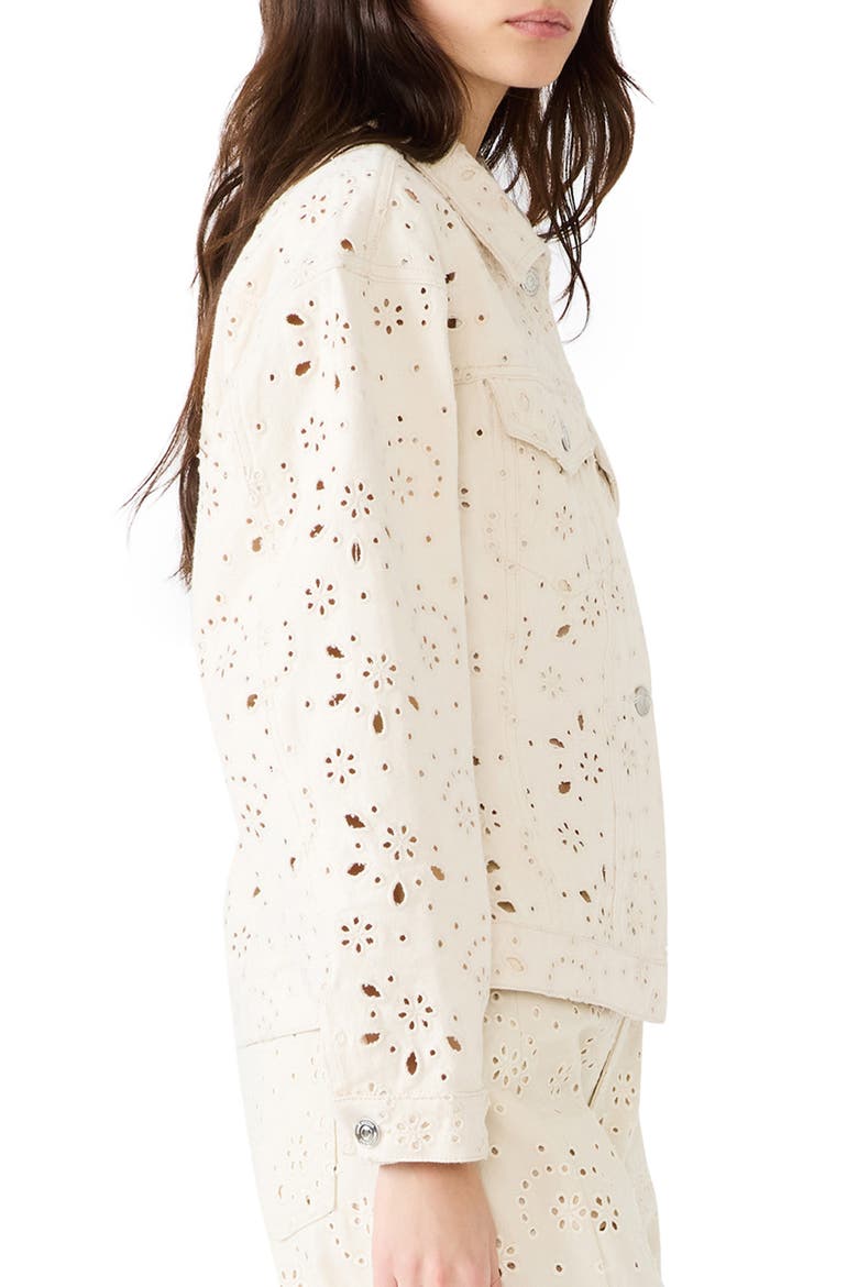 Henrietta Embroidered Eyelet Cotton Jacket, Alternate, color, SEA MIST