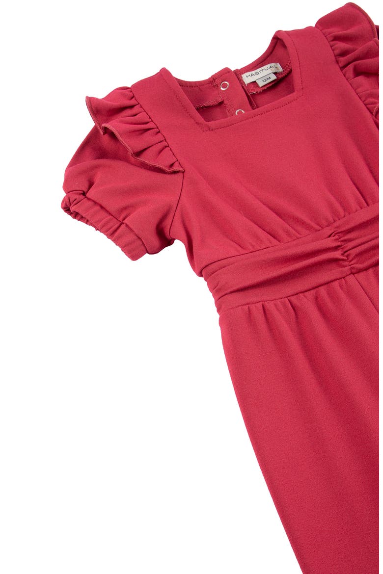 Ruffle Romper, Alternate, color, DARK RED