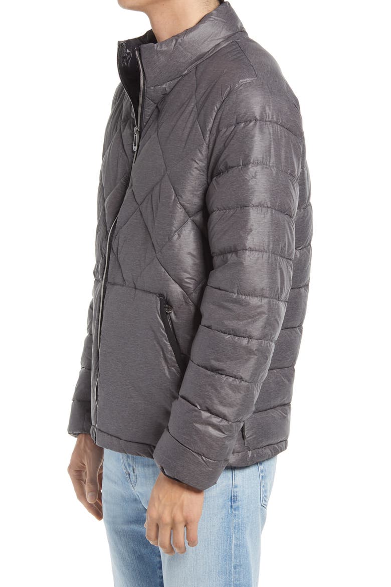 Water Resistant Quilted Puffer Jacket, Alternate, color, CHARCOAL MELANGE