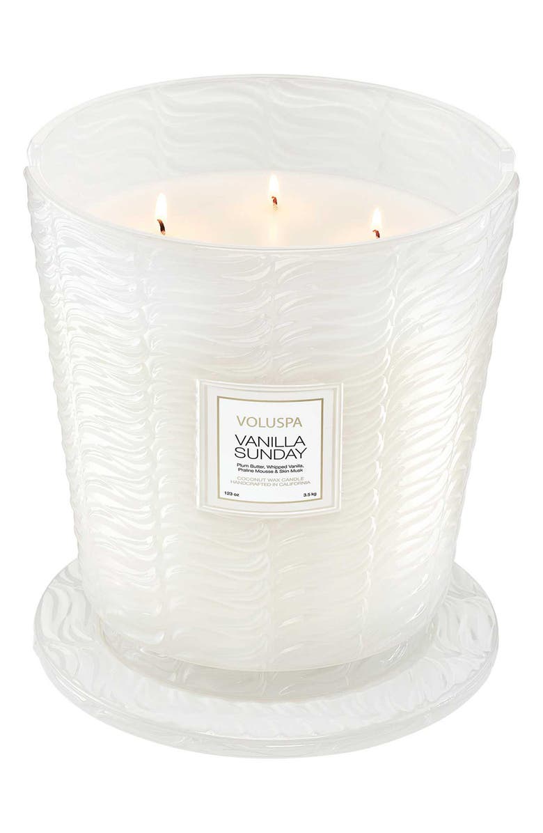 Voluspa Vanilla Sunday Lidded Hearth Candle, Alternate, color,