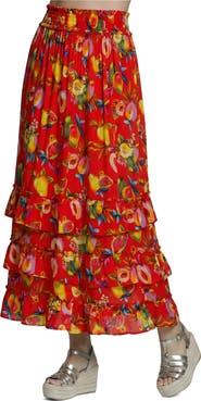 APNY Tiered Pull-On Midi Skirt