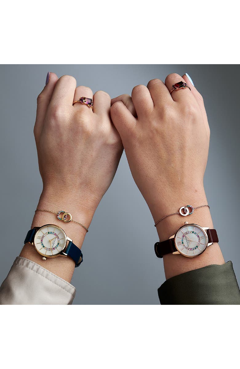 Olivia Burton Wonderland Leather Strap Watch, 30mm, Alternate, color,