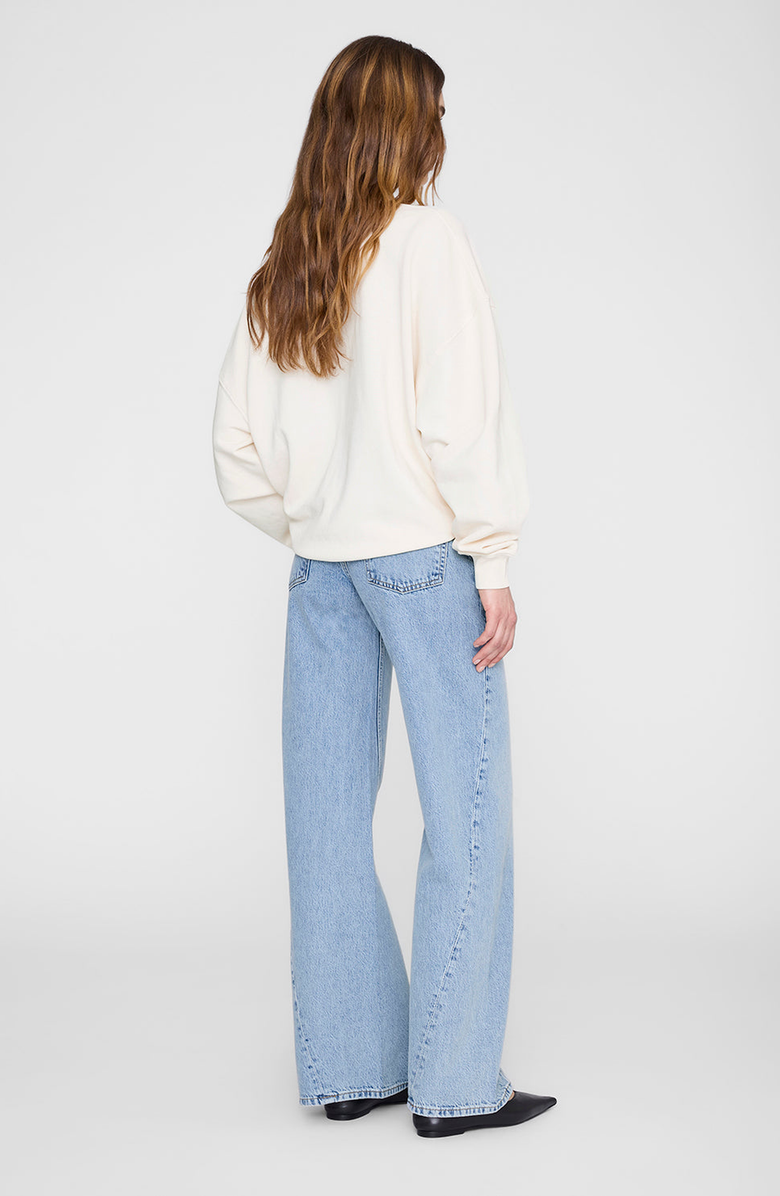 ANINE BING Miles Letterman Sweatshirt, Alternate, color, Cream