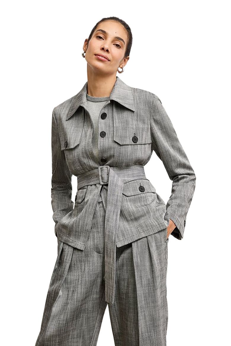 Emery Safari Blazer - Porto Weave, Alternate, color, Grey