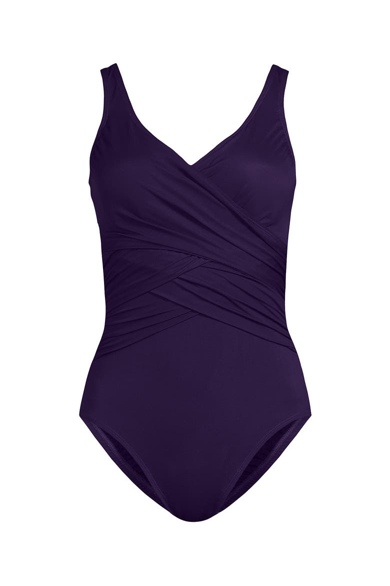 SlenderSuit Wrap One Piece Swimsuit, Alternate, color, Blackberry