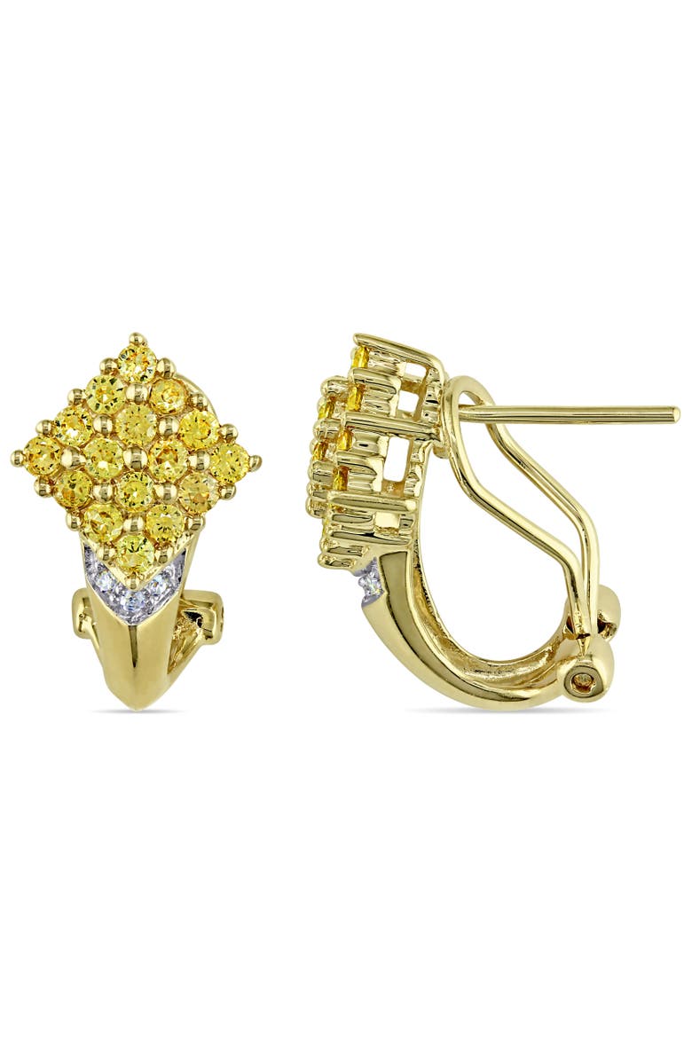Julianna B. Diamond & Yellow Sapphire Cluster Earrings 14k, Main, color, 
