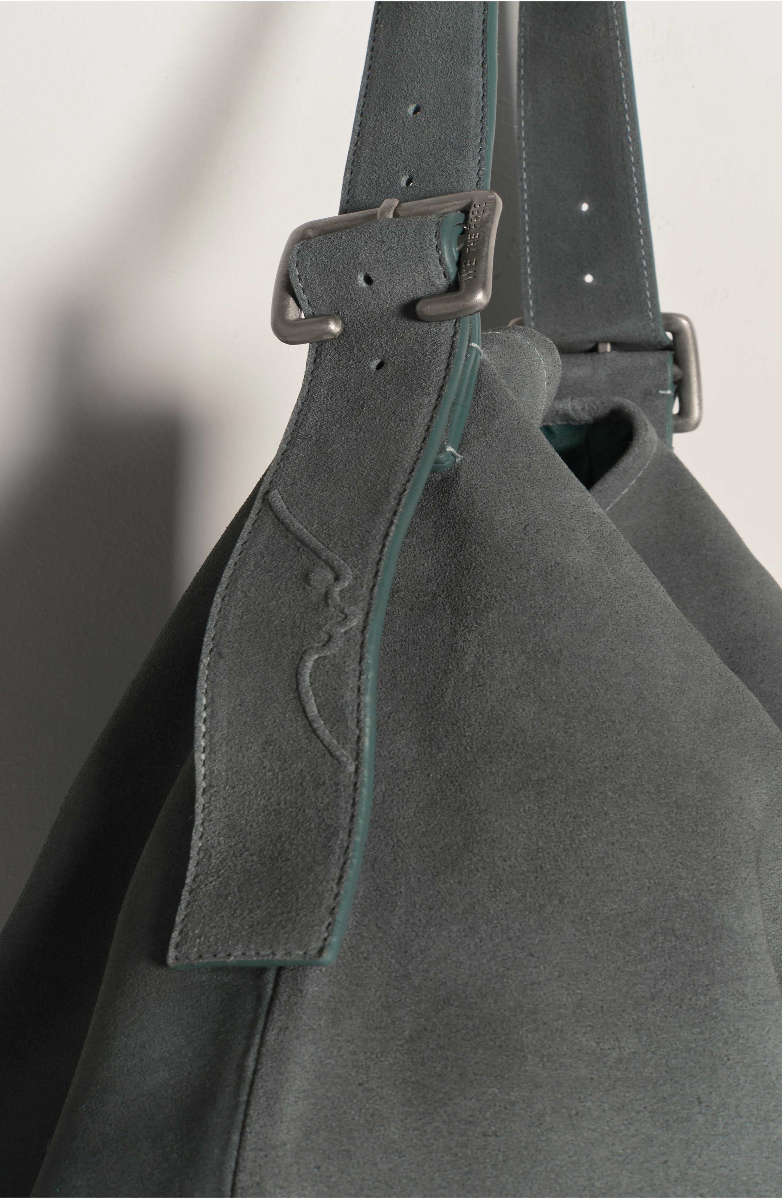 Free People WTF Honor Suede Hobo Bag, Alternate, color, Secret Sage