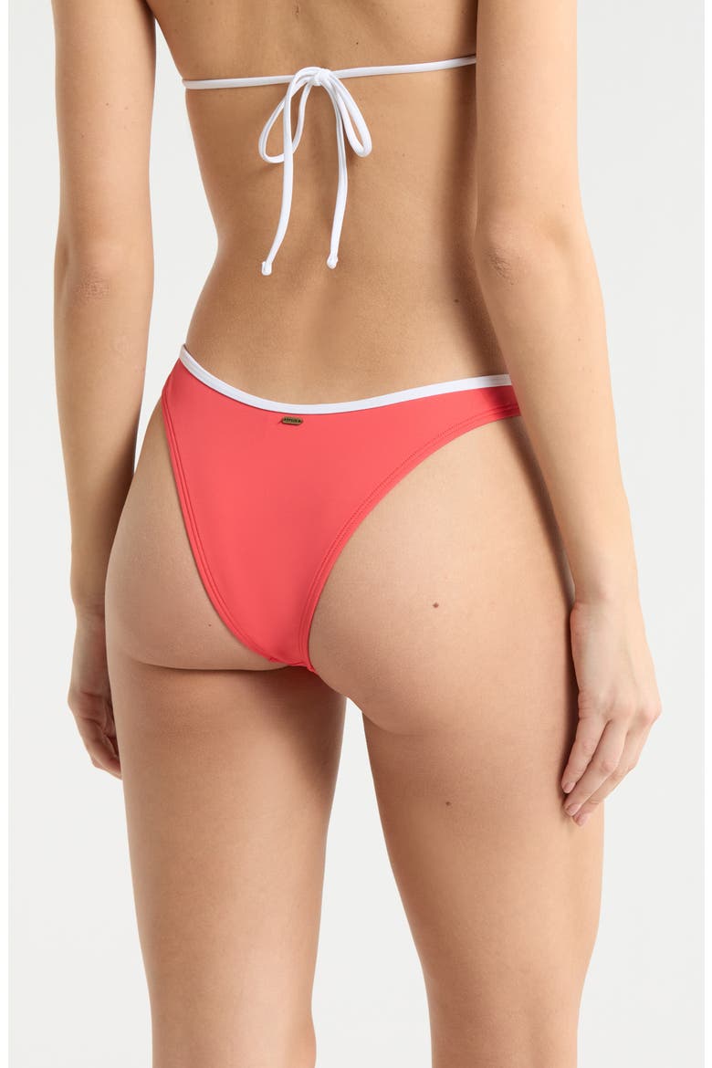 Classic Surf High Leg Bikini Bottoms, Alternate, color, RED