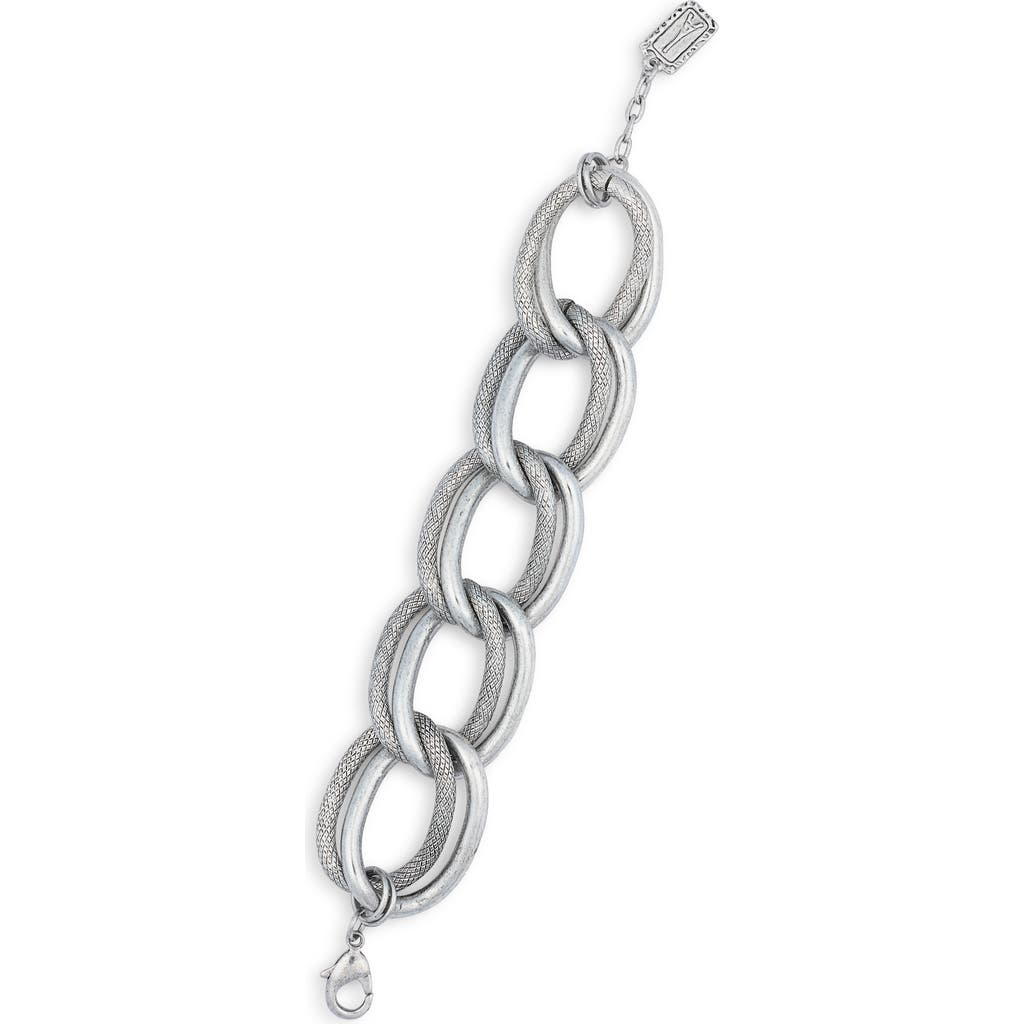 Karine Sultan Textured Link Bracelet In Metallic