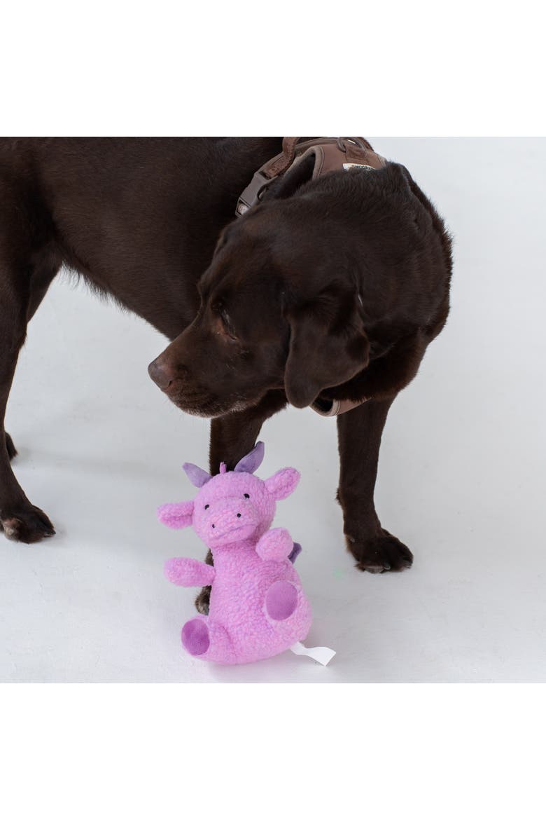8" Dragon Squeak & Crinkle Plush Dog Toy, Alternate, color, Purple