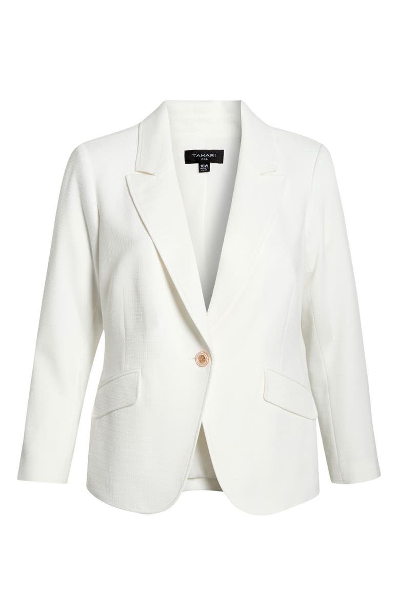 Tahari ASL Stretch Bouclé Jacket, Alternate, color, Ivory
