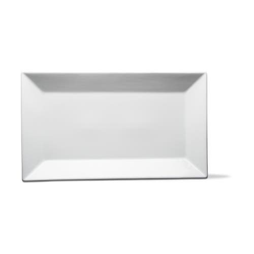 Tag Whiteware Rectangular Porcelain Serving Tray Platter In White