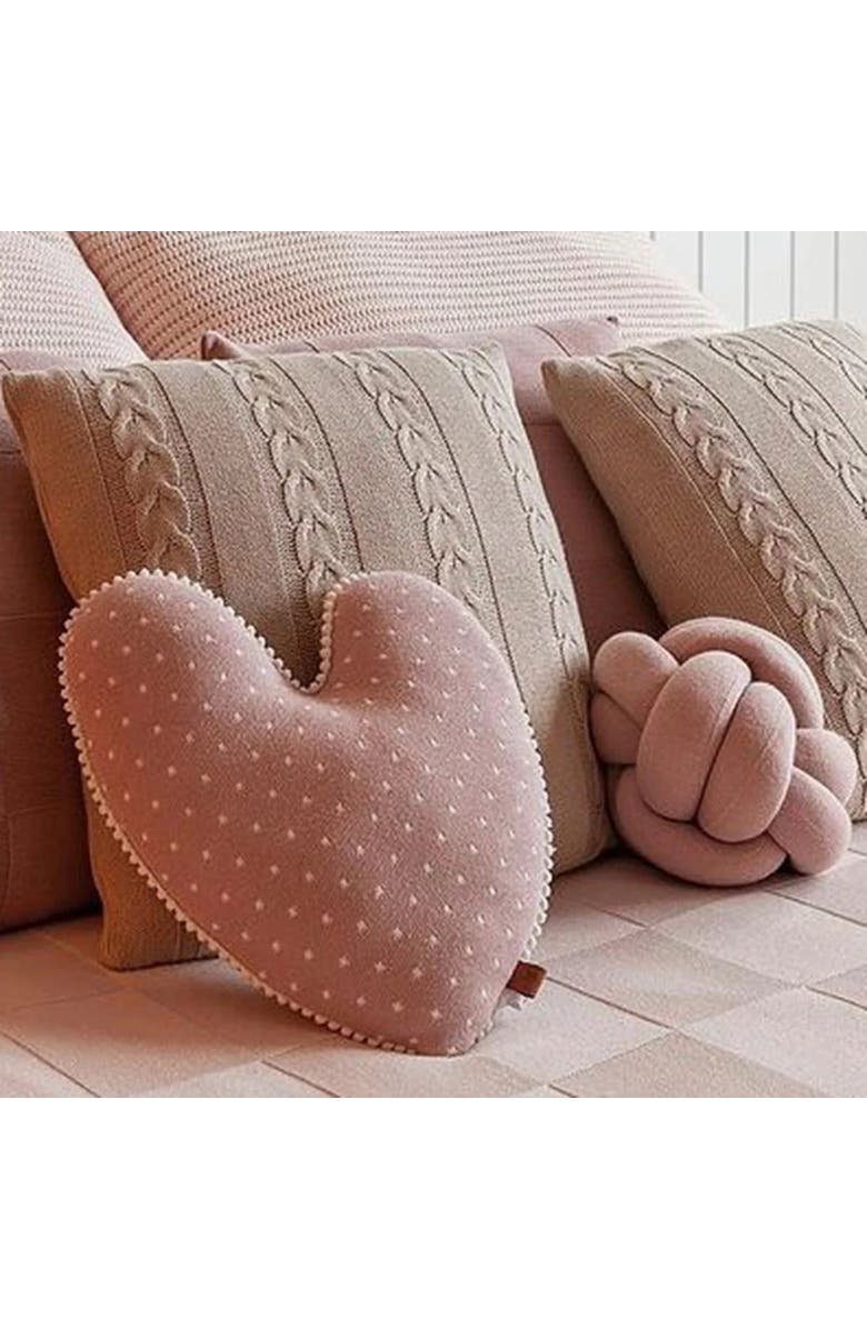 RIAN TRICOT Heart Pillow, Alternate, color, Rose