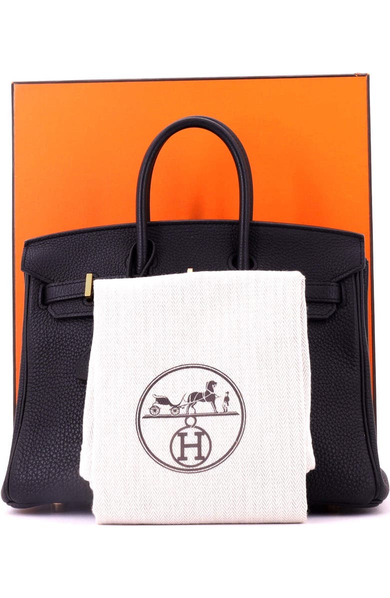 Pre-Owned Hermes Birkin Handbag Black Togo with Rose Gold Hardware 25, Alternate, color, Noir