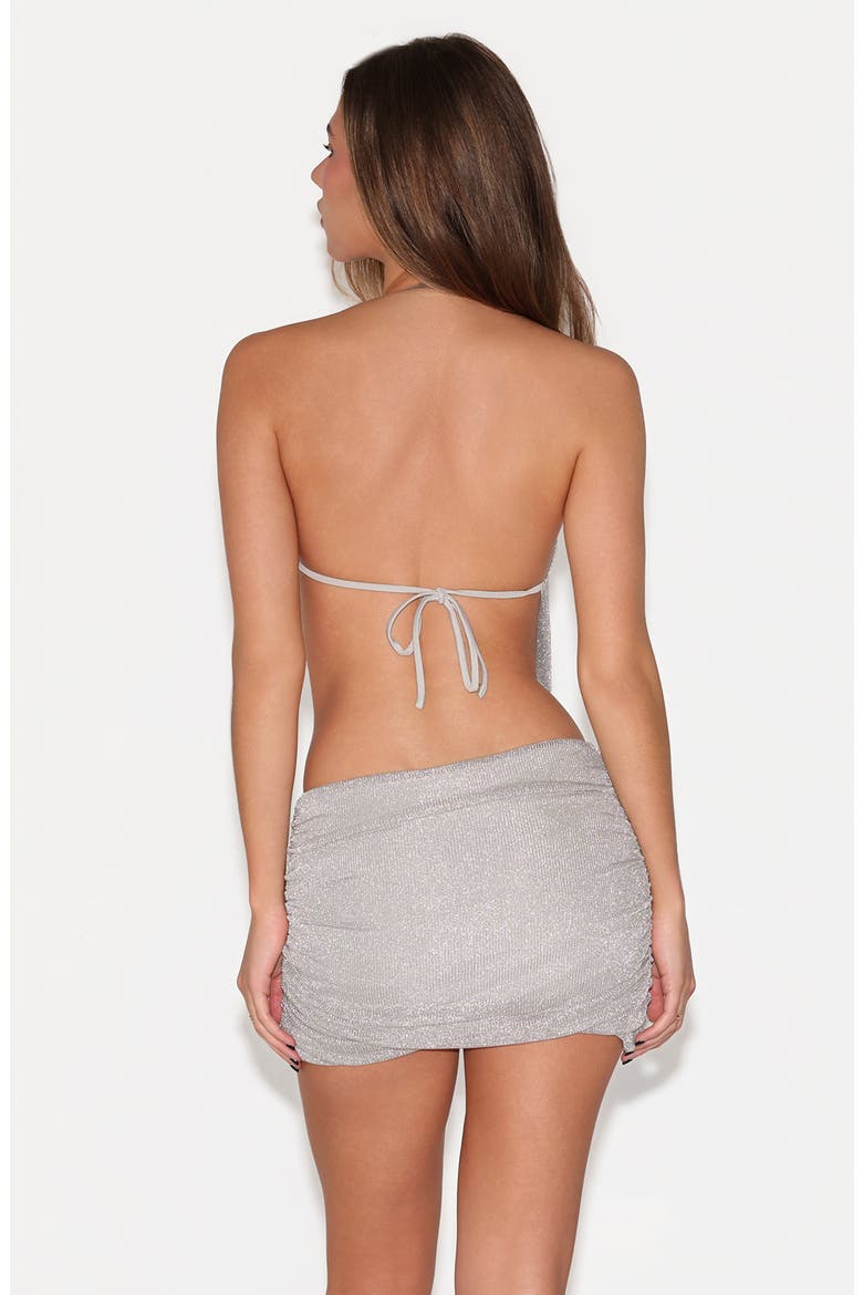 Evanna Metallic Minidress, Alternate, color, SILVER