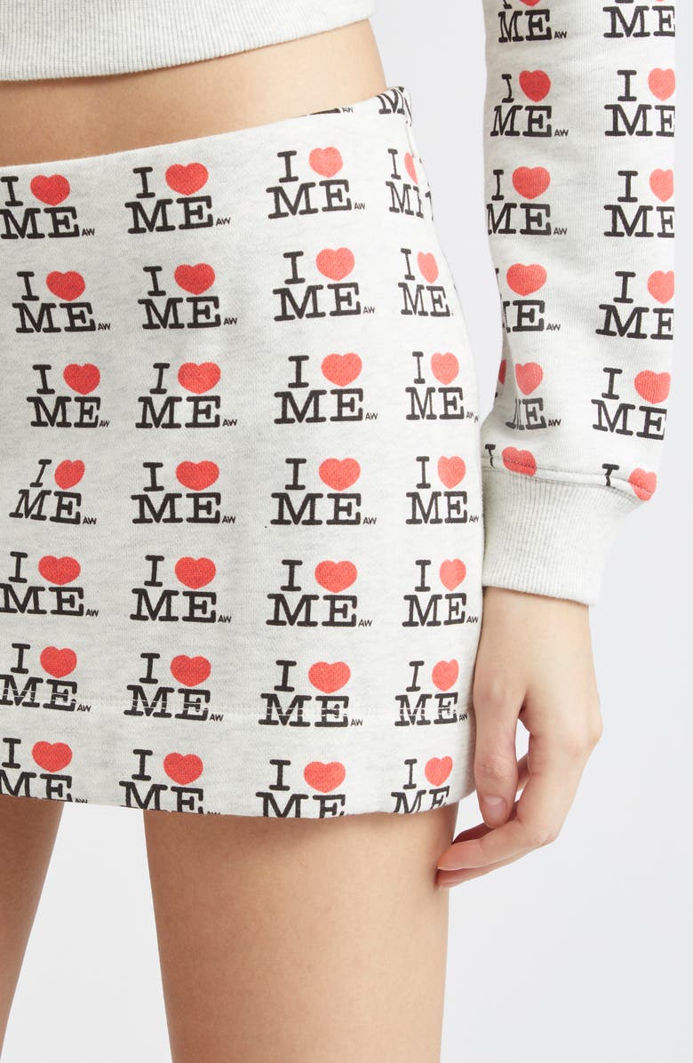Ashley Williams I Heart Me Fleece Miniskirt, Alternate, color, 