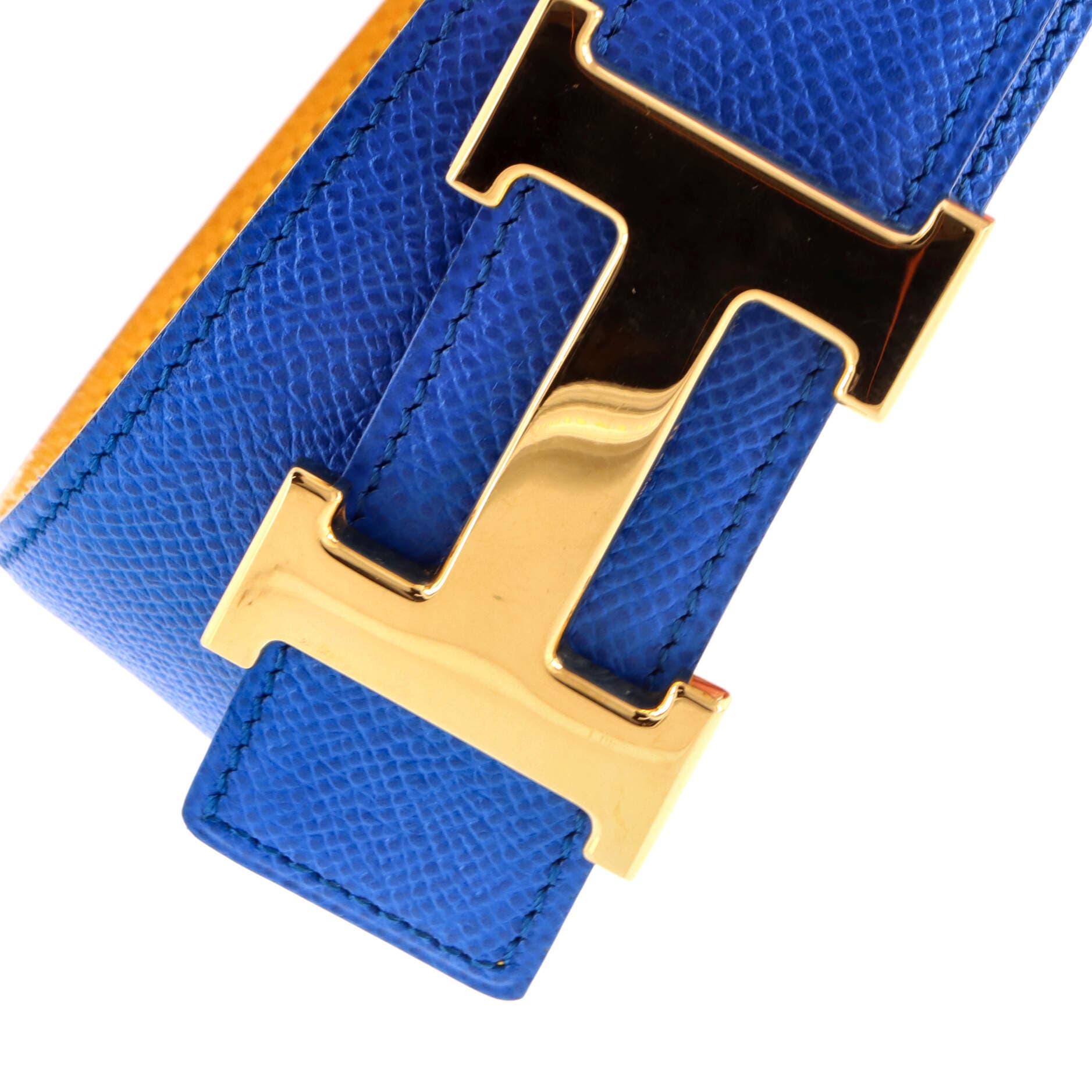 Pre-Owned Hermes Constance Reversible Belt Leather Medium, Alternate, color, Blue