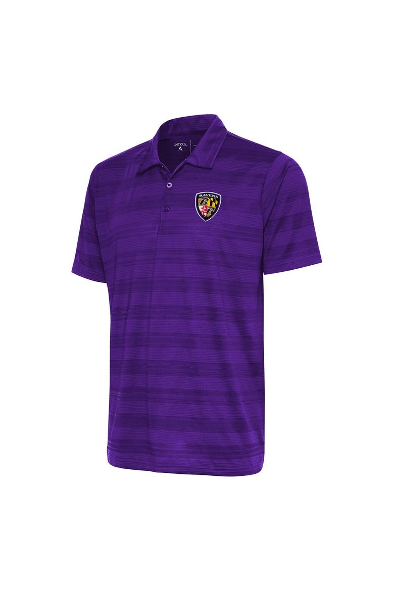Men's Antigua Purple Baltimore Ravens Team Logo Throwback Compass Polo, Main, color, Purple