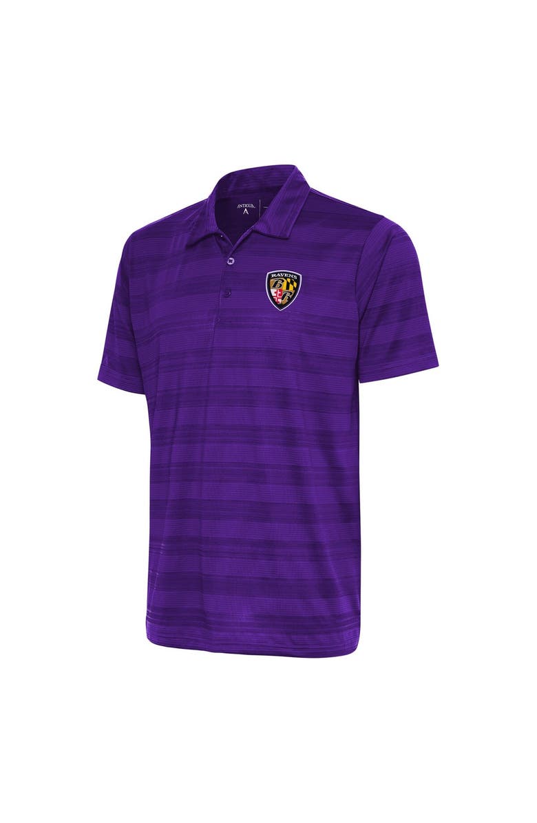 ANTIGUA Men's Antigua Purple Baltimore Ravens Team Logo Throwback Compass Polo, Main, color, 