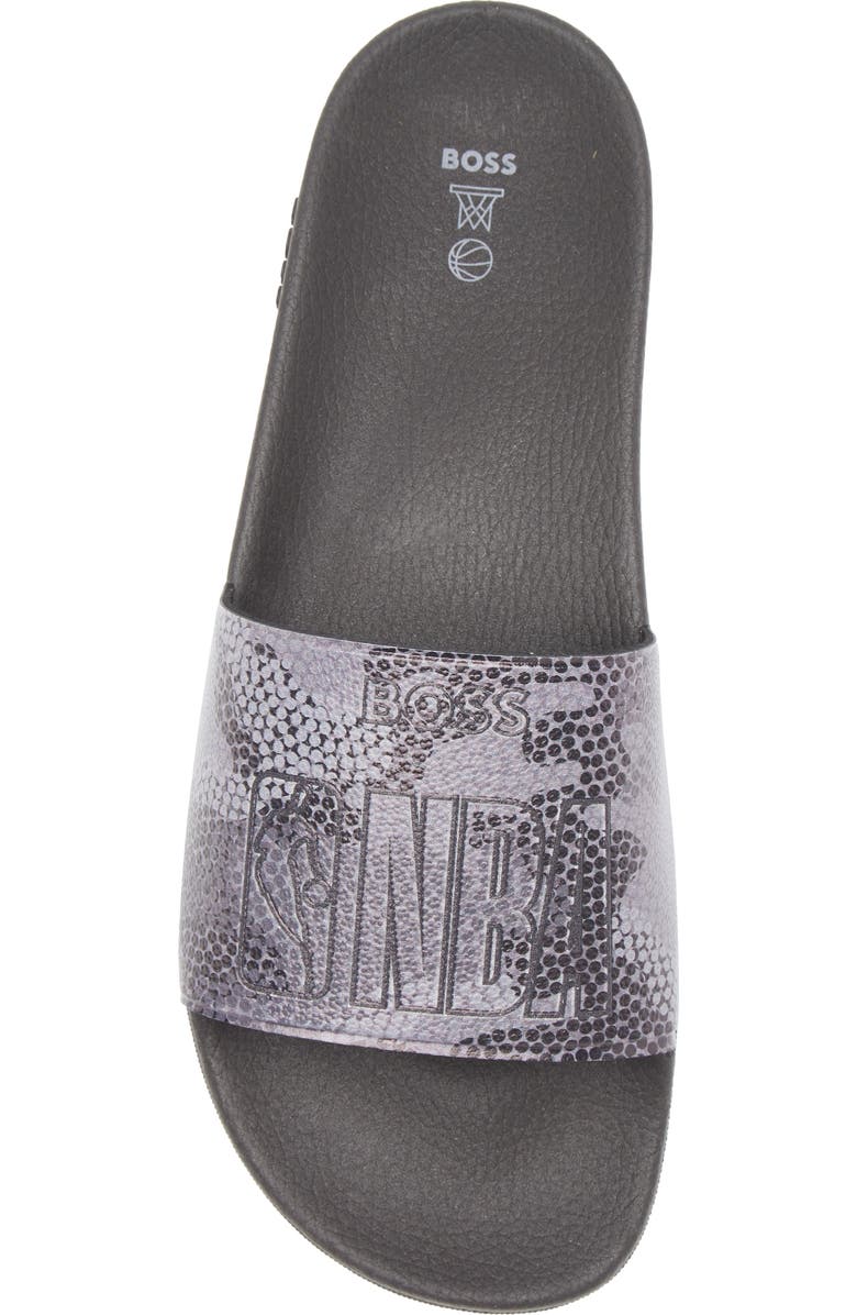 BOSS NBA Bay It Slide Sandal, Alternate, color, Open Grey