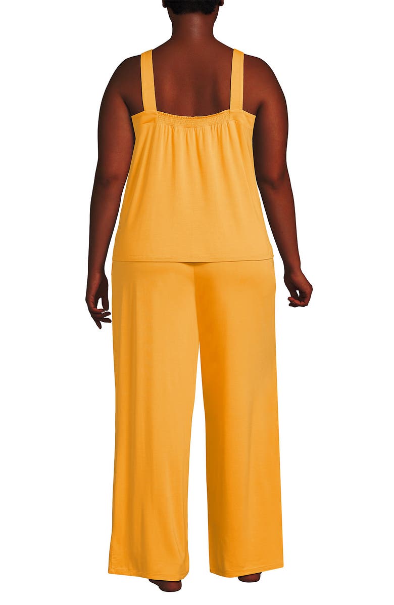 Lands' End Plus Size Cooling 2 Piece Pajama Set - Sleeveless Square Neck Top and Pants, Alternate, color, Sweet Mango