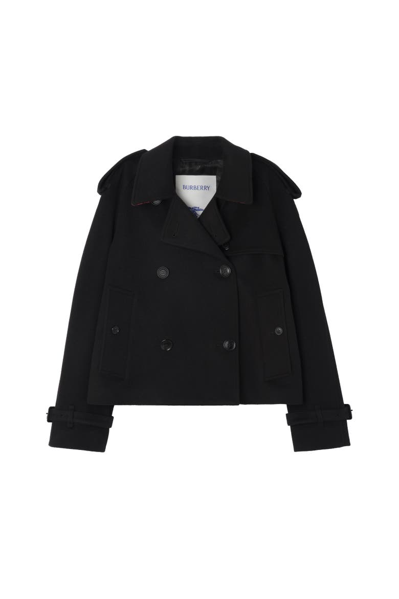 Cropped Cashmere Mayfair Trench Jacket, Alternate, color, Black