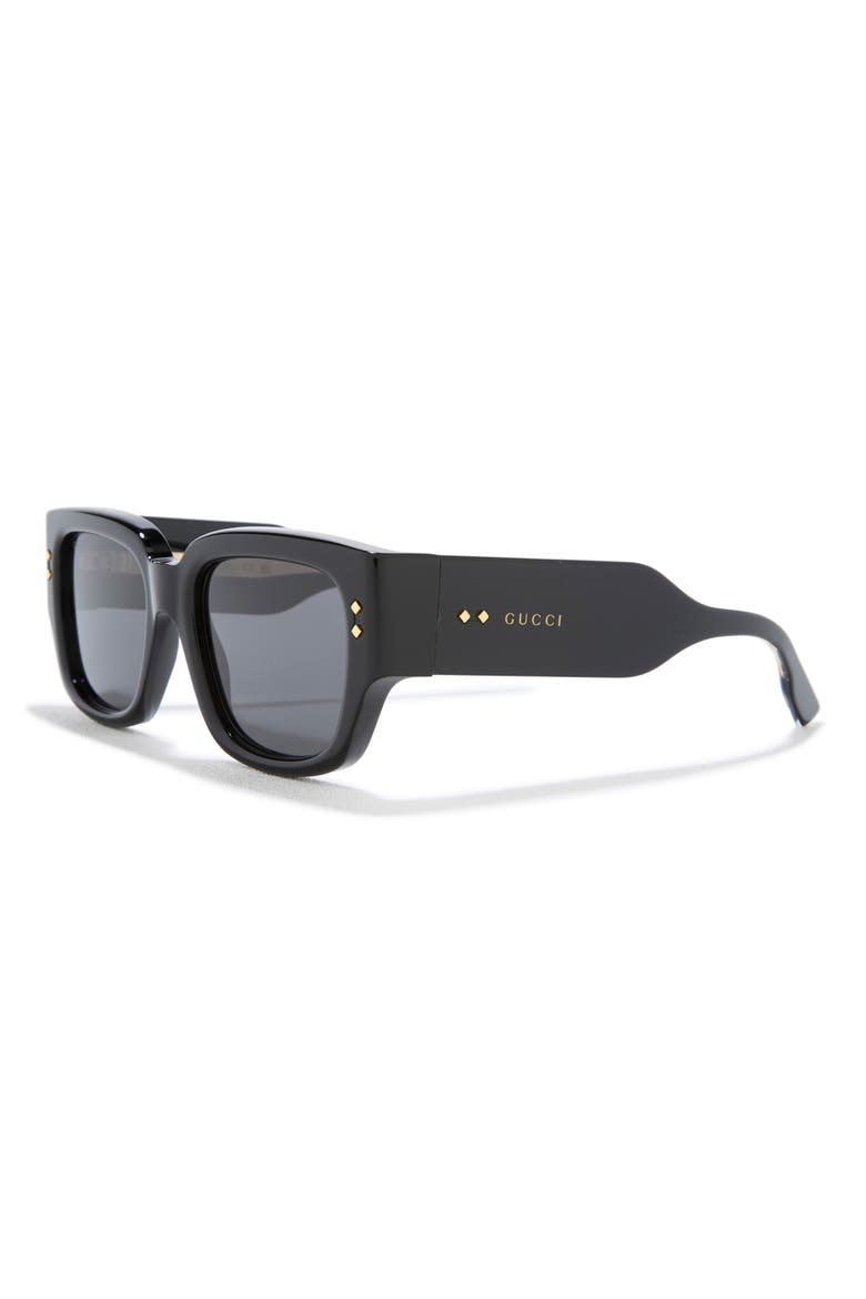 54mm Square Sunglasses, Alternate, color, BLACK BLACK GREY