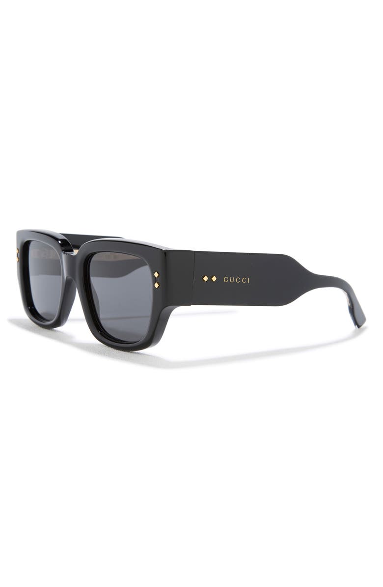 Gucci 54mm Square Sunglasses, Alternate, color, Black Black Grey