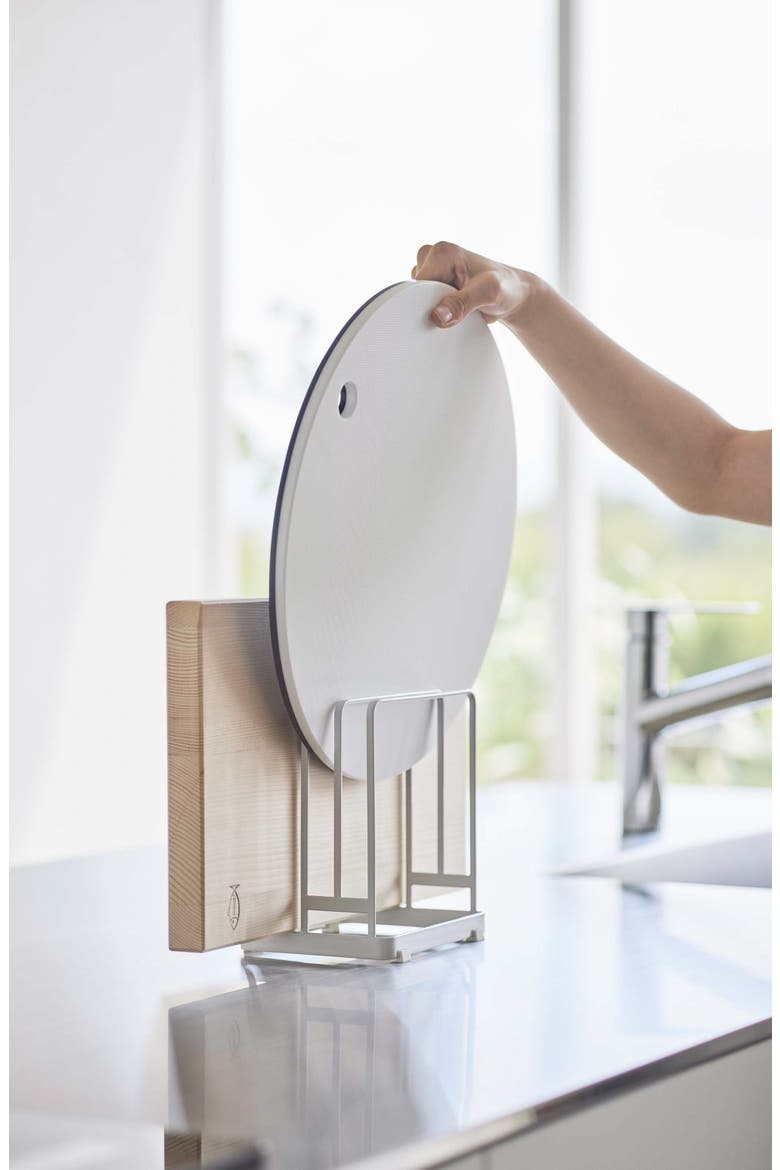 Round Cutting Board Stand, Alternate, color, WHITE